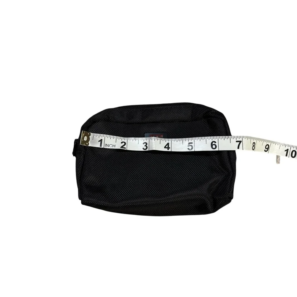 Tumi For Delta‎ Mesh Travel Toiletry Bag Black Zipper Pouch 6.5